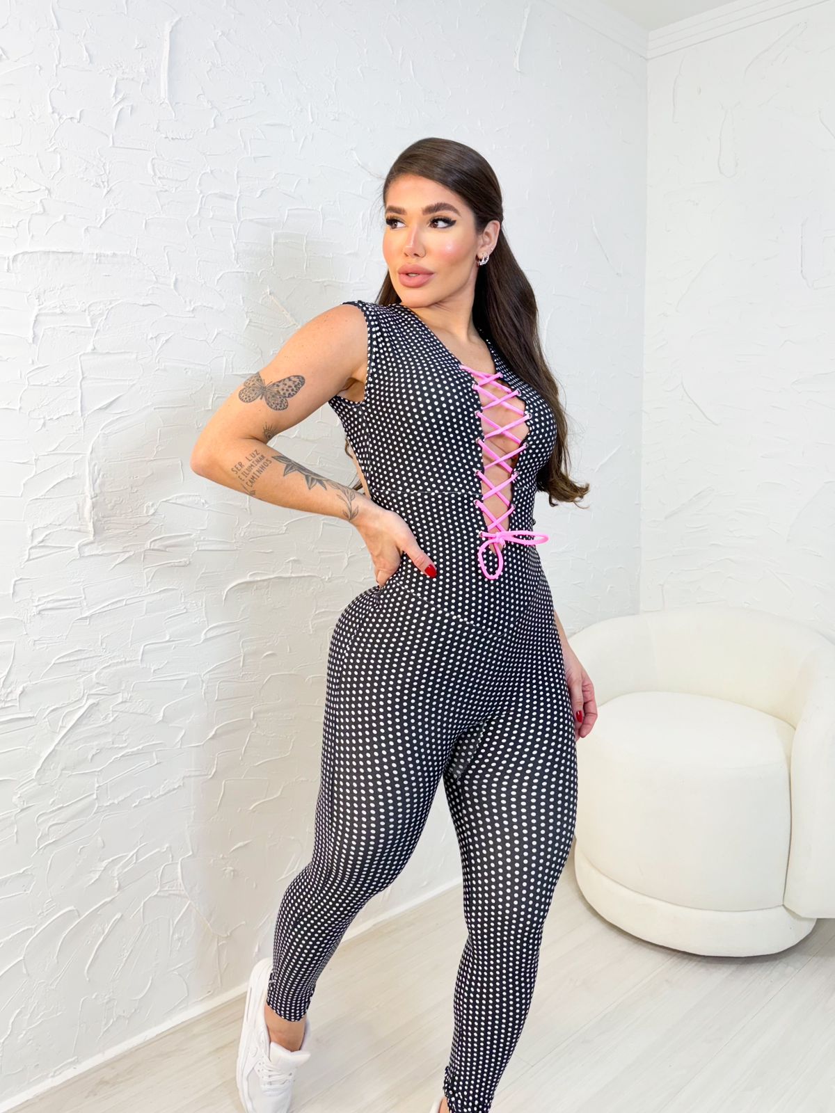 Enterizo polka pink