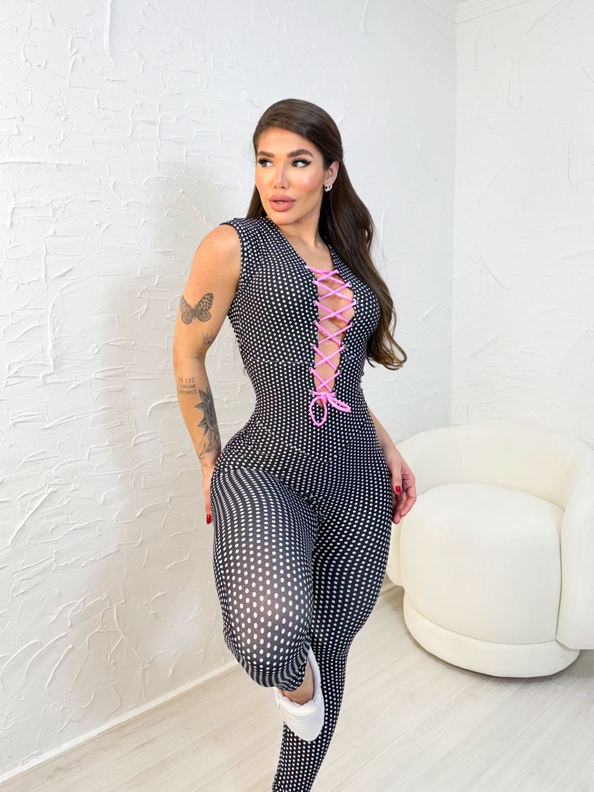 Enterizo polka pink