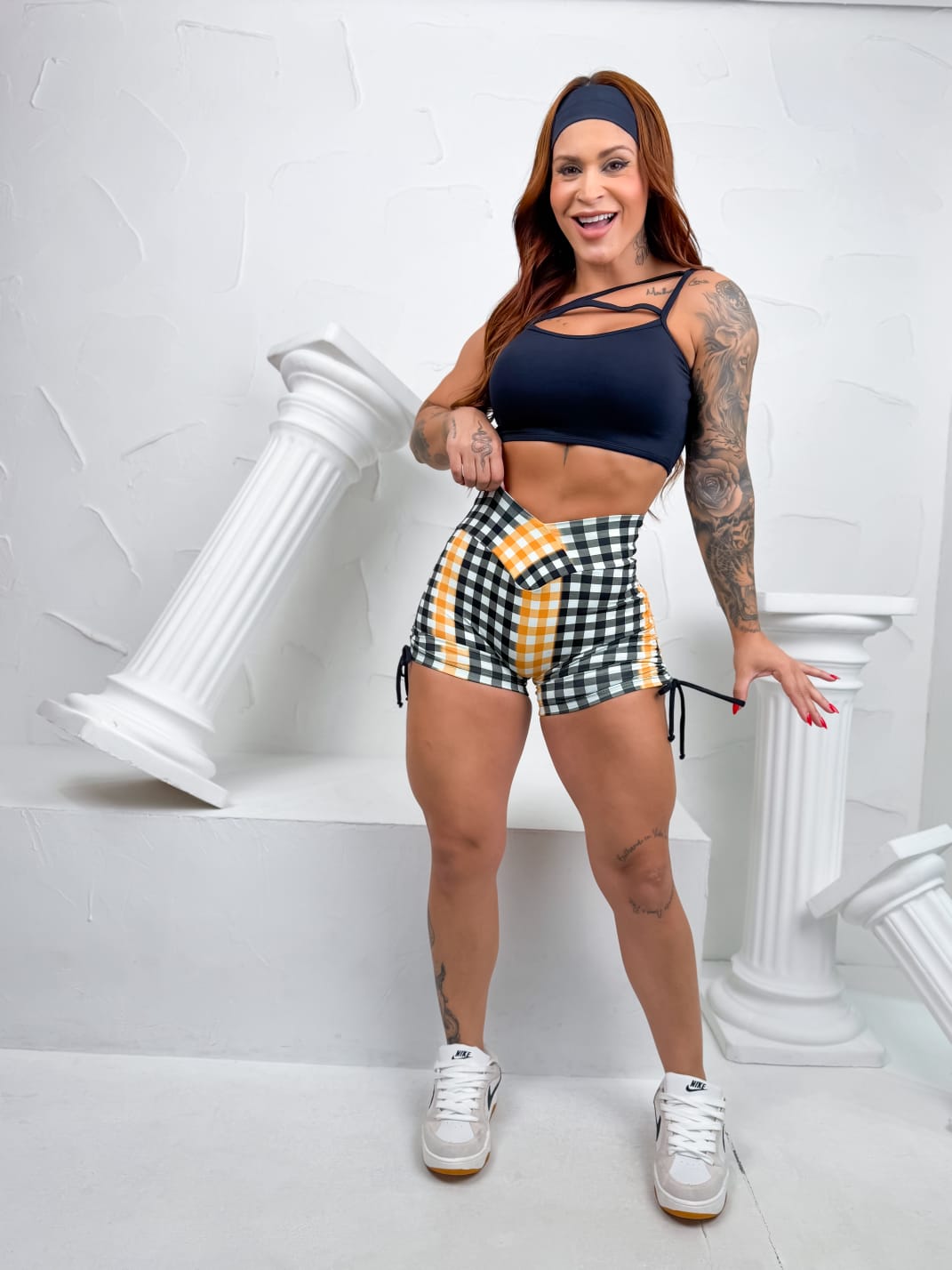 Set short cuadriculado