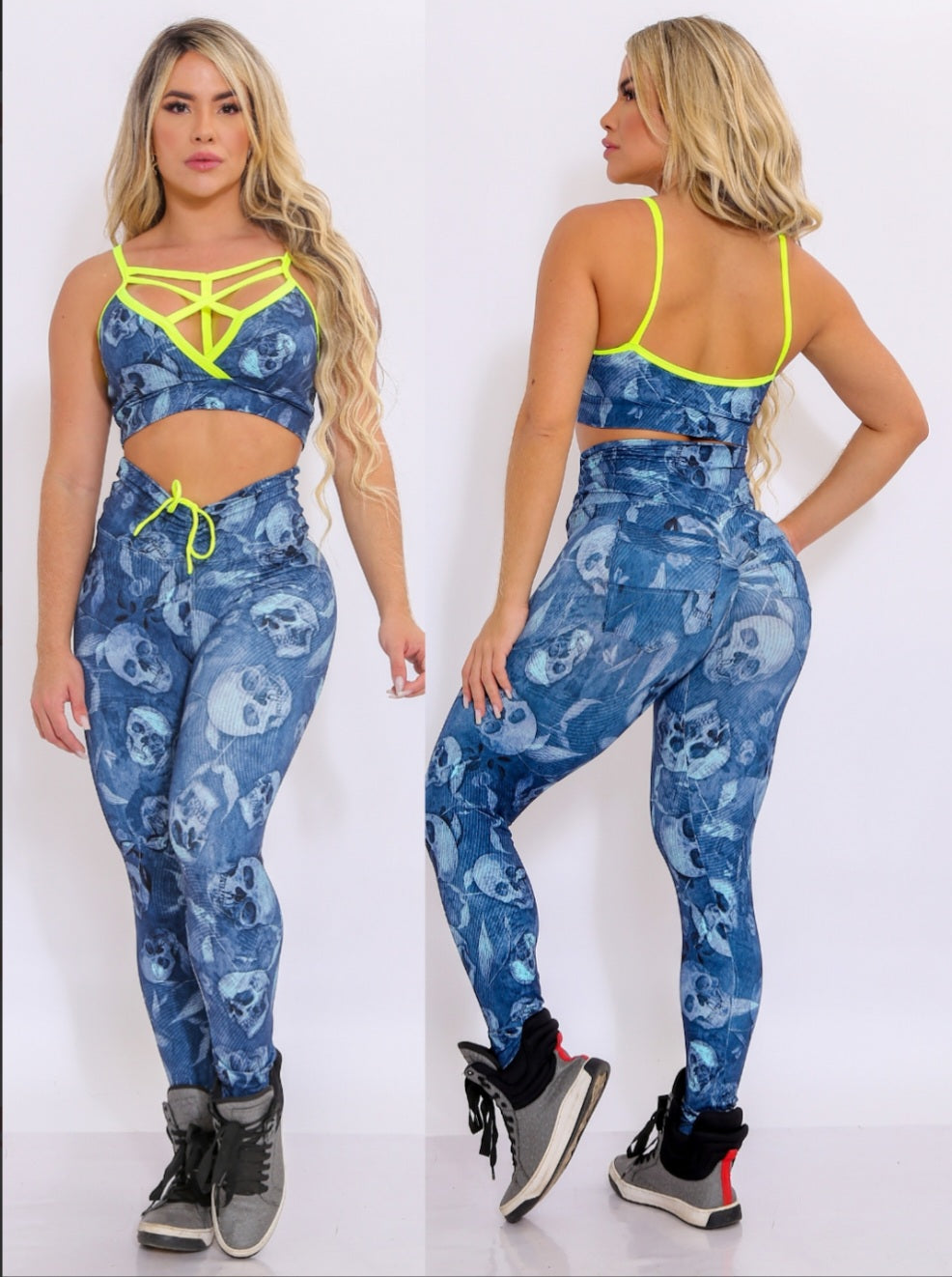 Set fake jeans calavera