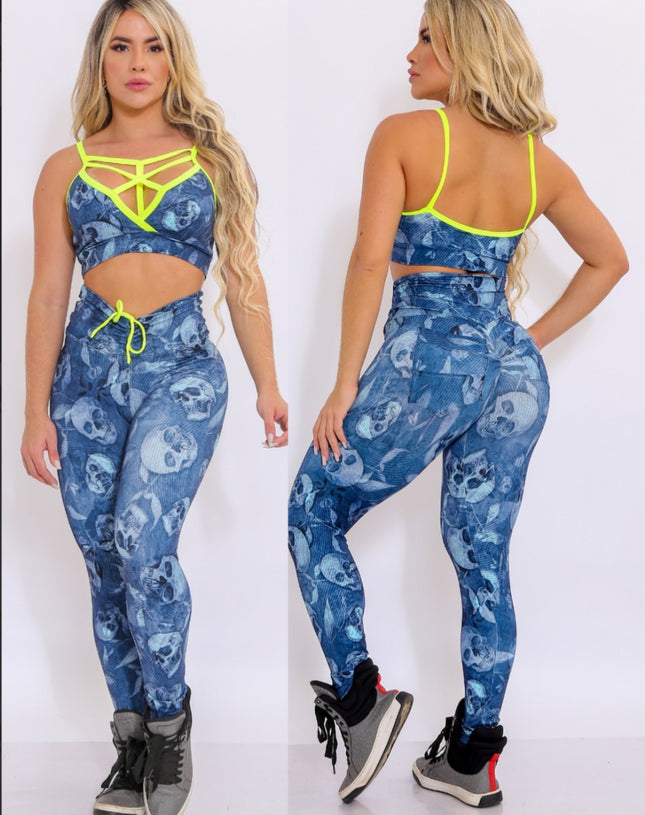 Set fake jeans calavera